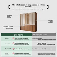 Armoire sectionnelle antique de style mi-médiéval en bois massif et rotin avec portes battantes amovibles pour chambre à coucher