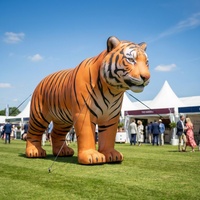 Tigre Inflable Gigante de Tela Oxford Resistente, Modelo Animal Inflable Realista para Publicidad en Exteriores, Decoración Impermeable para Eventos