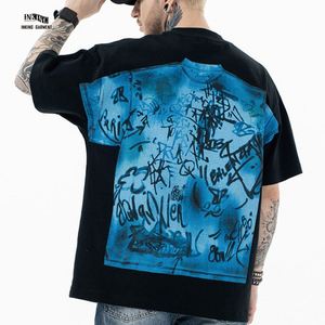 Dgt Print T-Shirt Street Graffiti Print Oversized-Camiseta Oversizee Washed Out Men <span class=keywords><strong>Hxh</strong></span> Pre Dtg Custom 250Gsm Back Full With - Product Image 5