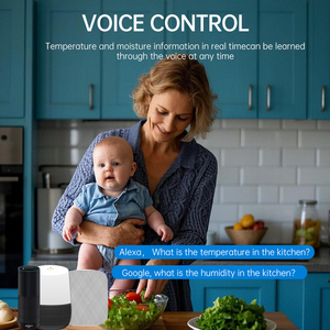 SIXWGH Tuya WiFi Sensor de humedad de temperatura inteligente <span class=keywords><strong>Alexa</strong></span>/Google Control de voz 30 días de almacenamiento de datos eléctrico para automatización del hogar - Product Image 4