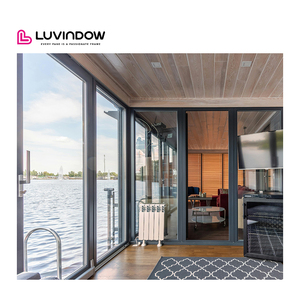 Luvindow Texas Project ประตูทางเข้าบ้านเคลือบสองชั้นกระจกอลูมิเนียมบานเลื่อน