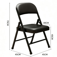 Chaise pliante en métal de haute qualité, élégante, robuste, portable, avec dossier rembourré, revêtement en tissu, structure en acier, ergonomique, pour usage commercial et événements