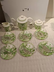 Wholesale Price <b>Coffee</b> Cup Saucer Set 15 Piece Gold Rim White Ceramic Tea Cup Sets Porcelain - Product Image 2