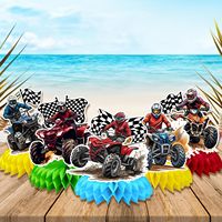 9 Piezas Centros de Mesa de Panal de Abeja para Cuatrimotos y Motos de Cross, Recuerdos de Fiesta, Decoraciones para Fiestas de Cumpleaños, Centros de Mesa para Mesa de ATV