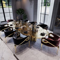 Banquet événements meubles luxe moderne or en acier inoxydable chaise de salle à manger velours chaise de mariage poignée support chaise de salle à manger