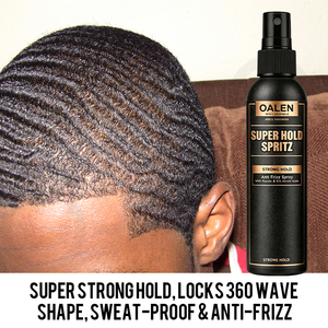 Kit de coiffage pour <span class=keywords><strong>cheveux</strong></span> noirs Luxfume Private Label Black Mens Hair Wave, pommade 360 Wave, poudre coiffante, <span class=keywords><strong>spray</strong></span> fixation forte et contrôle des bords - Product Image 6
