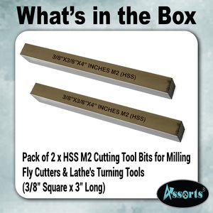 Assorts HSS M2 Tool Bits 3/8 X 3/8 X 4 Inches <b>Square</b> High <b>Speed</b> Steel Blank for Fly Cutters Lathe - Product Image 5