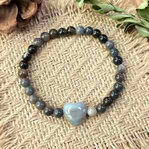 Bracelet en pierre naturelle avec perles de verre colorées, protection Aura, bijoux personnalisés haut de gamme, réduction sur les achats en gros - Product Image 4