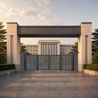 Puerta Plegable Eléctrica de Aluminio Personalizada para Exteriores, Puerta de Seguridad para Villas, Hoteles, Jardines y Apartamentos