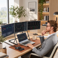 Extenseur d'écran portable pour ordinateur portable, triple moniteur, extenseur de moniteur 3 écrans pour configuration de poste de travail de trading
