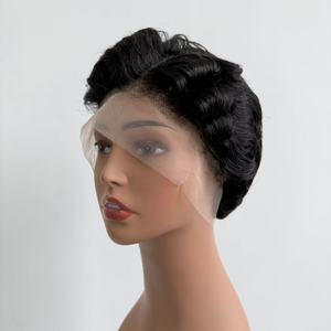 Perruque courte bouclée Pixie fabriquée à la machine, qualité 12A, sans dentelle, 100% <span class=keywords><strong>cheveux</strong></span> humains, Pephair - Product Image 5