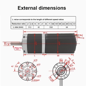 42mm Planetary Gear Brushless Motor 12v/24v Adjustable Speed 155kg High Torque Motor Permanent Magnet - Product Image 3