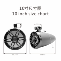 HASDA étanche 1200W 10 ''haut-parleur suspendu H-6110 * 2 noir/blanc IP66 gamme complète Tweeter pour bateau ATV UTV Yacht moto