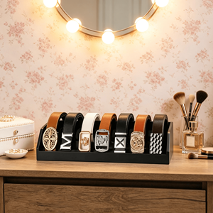 Expositor de Cinturones de Bambú Personalizado, Organizador de Pared y Cajón, con Ganchos para Corbatas, Precio Directo de Fábrica - Product Image 1