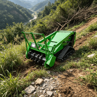 Débroussailleuse hybride télécommandée à lame de déchiquetage robuste, qualité export, démarrage électrique, pour terrains en pente