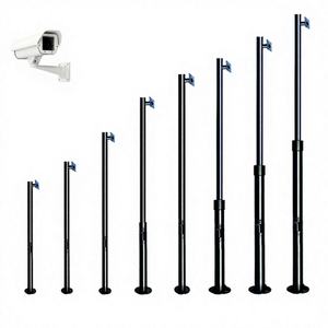 Poste de Acero para Cámara de Vigilancia de 8 Metros para Exteriores, con Brida de 114/90 mm, Certificado CE EN40-5, Recubrimiento Electrostático en Polvo, Modelo de Accesorio de Vigilancia - Product Image 1
