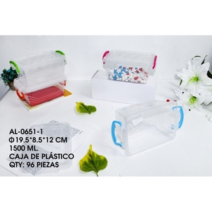 Scatola di stoccaggio in plastica ZAA con coperchio sicuro per l'organizzazione domestica-modello AL-0651-1 19.5*8.5*12 cm - Product Image 1