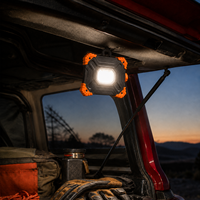 Lampe de travail LED COB magnétique rechargeable 2000LM avec batterie externe USB-C et support pivotant à crochet pour réparation automobile, garage et chantier