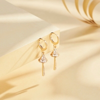 Pendientes de Cadena de Acero Inoxidable con Baño de Oro de 14K, Joyería de Moda Simple, Regalo para Festividades, para Mujer