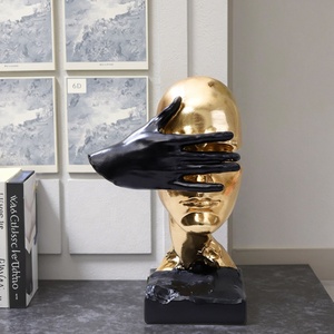 Silenzio Europeo Moderno Eco-compatibile Oro Decorazione Casa Astratto Resina Artigianato Ornamenti <span class=keywords><strong>Soggiorno</strong></span> Ufficio Scrivania <span class=keywords><strong>Regalo</strong></span> Creativo - Product Image 2