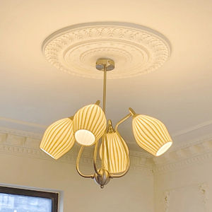 Médaillon de <span class=keywords><strong>plafond</strong></span> en polyuréthane à haute résistance de style français <span class=keywords><strong>Rosace</strong></span> décorative élégante pour l'installation de lustre d'hôtel de villa - Product Image 2