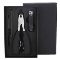 Pince à cuticules et coupe-ongles professionnels en acier inoxydable à lame oblique pour ongles incarnés et épais, coffret cadeau