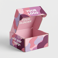 Boîte d'abonnement personnalisée en carton ondulé rose avec impression de logo à motif ondulé pour les commandes de cosmétiques, DTC et de coffrets cadeaux