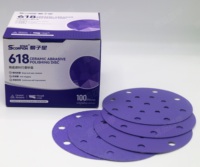Disques de ponçage en céramique d'alumine violette SCORPION STAR S618 à 6 trous de haute qualité, OEM pour le ponçage de carrosserie et de peinture automobile