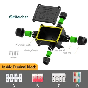 EW-M2068S-4T 4 Way tamanho interno 72*45.5*22mm impermeável Plástico Elétrico Conecte Underground Flood Lighting IP68 Junction Box