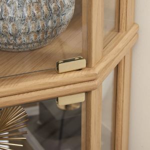 Vitrine d'angle éclairée pour collection d'antiquités, rangement en verre pour vin et bar avec vitrine LED pour salon - Product Image 4