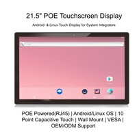 Nuevo Monitor Táctil POE Full HD de 21.5 Pulgadas con Android/Linux e Interfaz Serial DVI USB |   Sistema de Montaje en Pared para Pantallas