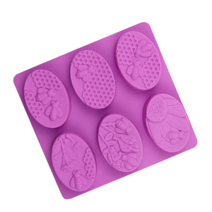 Homesun LX-5553 Molde de Silicona con Forma de Panal de Abeja de 6 Cavidades para Jabón y Pastel, Hecho a Mano, para Jabón, Velas y Resina, Ecológico, Libre de BPA - Product Image 1
