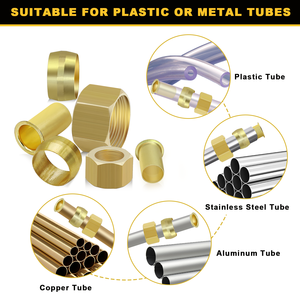 Manchon de compression en laiton de haute qualité 1/8 \ "Double cône virole raccords d'<span class=keywords><strong>olive</strong></span> personnalisables lisses <span class=keywords><strong>pour</strong></span> des connexions de tuyaux sécurisées - Product Image 4