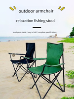 Chaise de camping pliable moderne en acier au carbone avec dossier et poches latérales de rangement en tissu Oxford pour l'extérieur – Vente en gros