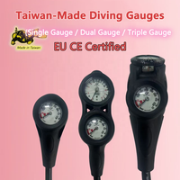 Manomètre de plongée sous-marine W.M.D 0-400 BAR Lumineux Étanche 80m Tuyau haute pression 80cm Certifié CE Fabriqué à Taïwan Chine