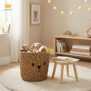 New Item Seagrass Storage <b>Basket</b> with Lid Minimal <b>Animal</b> Woven Organizer for Nursery Room from Vietnam - Product Image 3