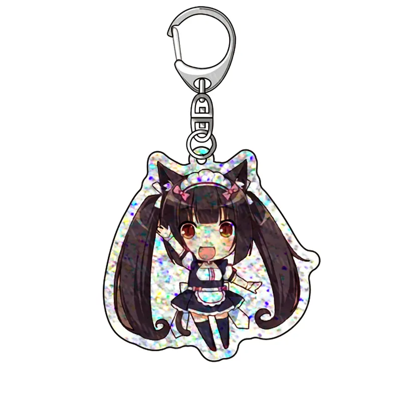 Simons Cat Keychain Acrylic Charms Key Chain Standee Kawii Clear Printing Advertising Christmas Gifts Custom Stand Holder