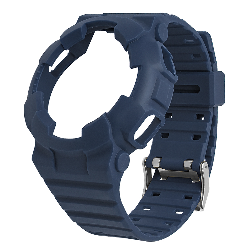 หัวเข็มขัดสีน้ำเงินเข้ม + เงิน