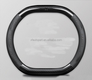 Housse de <span class=keywords><strong>volant</strong></span> de voiture en cuir noir mat en fibre de carbone, design rond de <span class=keywords><strong>37</strong></span> <span class=keywords><strong>cm</strong></span>, dernière génération - Product Image 6