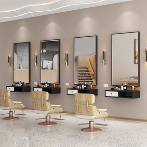 Espejo de maquillaje especializado con lámpara LED, espejo de belleza moderno para peluquería, espejo con soporte para barbería, espejo modelo para colgar en la pared - Product Image 6