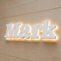 Enseigne murale lumineuse personnalisée SONGWEN en acrylique avec logo rétroéclairé par LED, lumière blanche chaude douce 2700K, installation facile