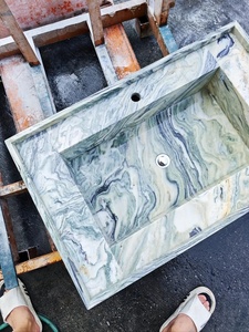 Armoire de salle de bain en marbre vert de qualité supérieure, durable, élégante, en pierre naturelle pour les hôtels modernes, les bureaux, les bâtiments, les hôpitaux, les intérieurs sur site - Product Image 6