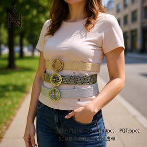 Ceinture en PP avec boucle métallique ronde de 5 cm pour femmes, ceinture de mode - Product Image 3