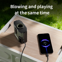 Kipas Mini 3-in-1 dengan Klip Pinggang, Daya 6000mAh, Dapat Diisi Ulang, Kipas Leher Portabel dengan Senter LED & Power Bank Darurat