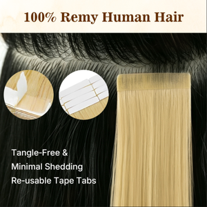 Extensions de cheveux humains K.SWIGS, cheveux vierges Remy, 12 à 40 pouces, USA, Walker Tape, hypoallergéniques, résistantes à l'eau, plusieurs couleurs. - Product Image 5