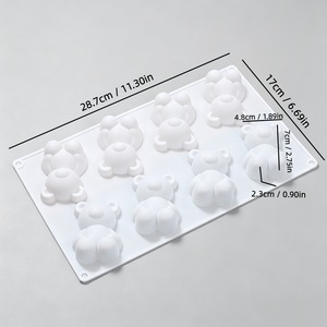 Bear Shaped Chocolate <b>Mold</b> 8 Cavity Food Grade Silicone Baking Cake Tool Easy Unmold Candy Making <b>Mold</b> - Product Image 2