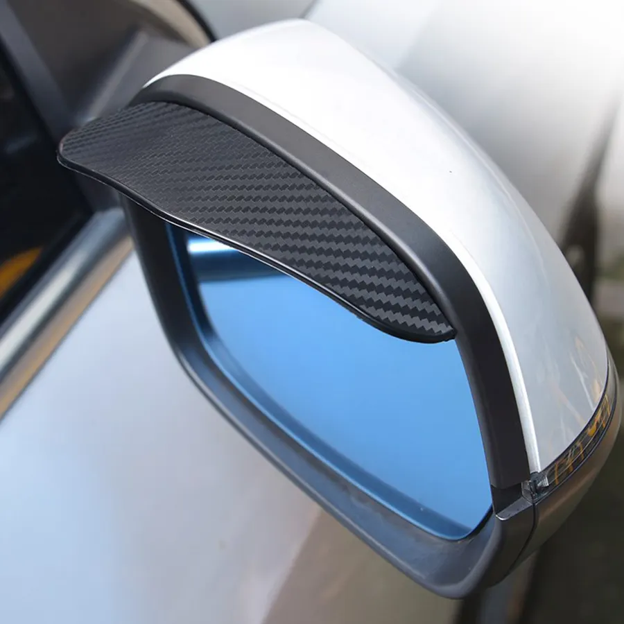 Viseira espelhada para carro, visor de alta qualidade, flexível, fácil de usar, de fibra de carbono, pvc