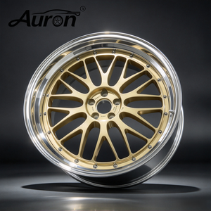 Nouvelle jante en alliage d'aluminium poli Auron, design multi-rayons, forgée en 2 parties, pour la mise à niveau des voitures particulières - Product Image 1