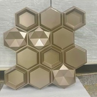 Panel Dinding PVC 3D Geometris Modern Tahan Lama Warna-warni, Anti Air, Anti Api, Mudah Dipasang untuk Dekorasi Dinding Hotel - Promo!
