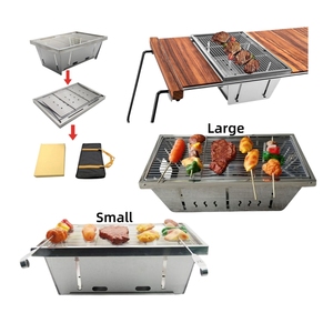 Grill de table IGT portable en acier inoxydable, pliable, pour barbecue, menu grill, cuisinière pour le camping en plein air, pour grillades au charbon de bois - Product Image 3
